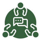Group conversation icon with speech bubble